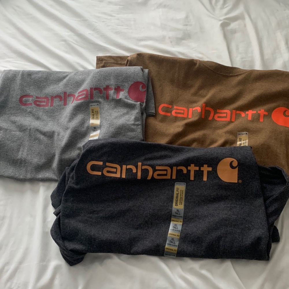 three new carhartt logo tees